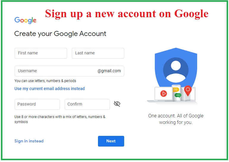 facebook sign up with google account
