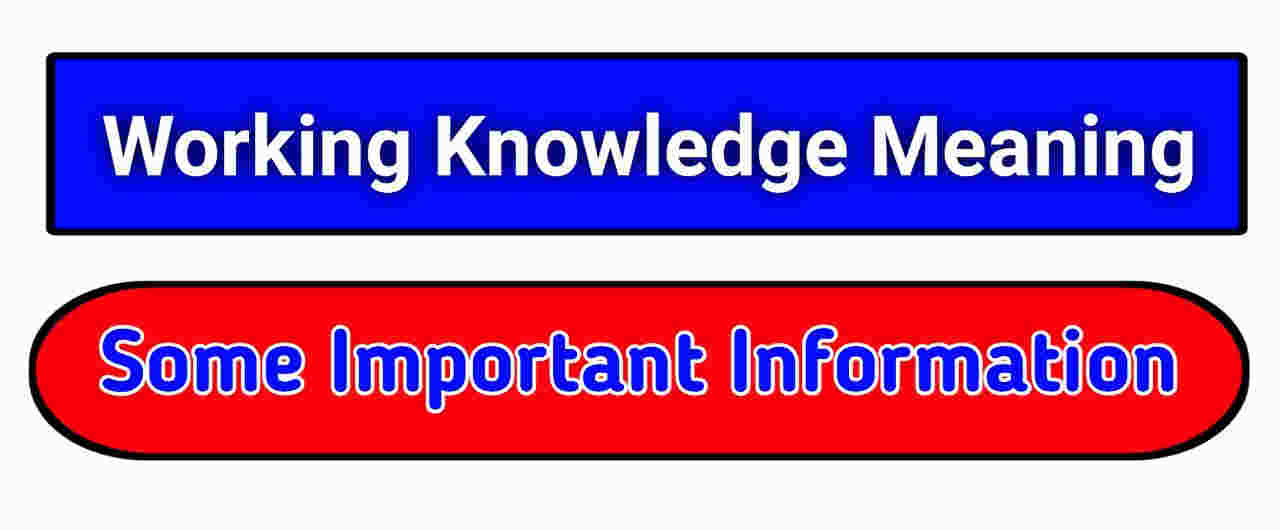 Working Knowledge Meaning